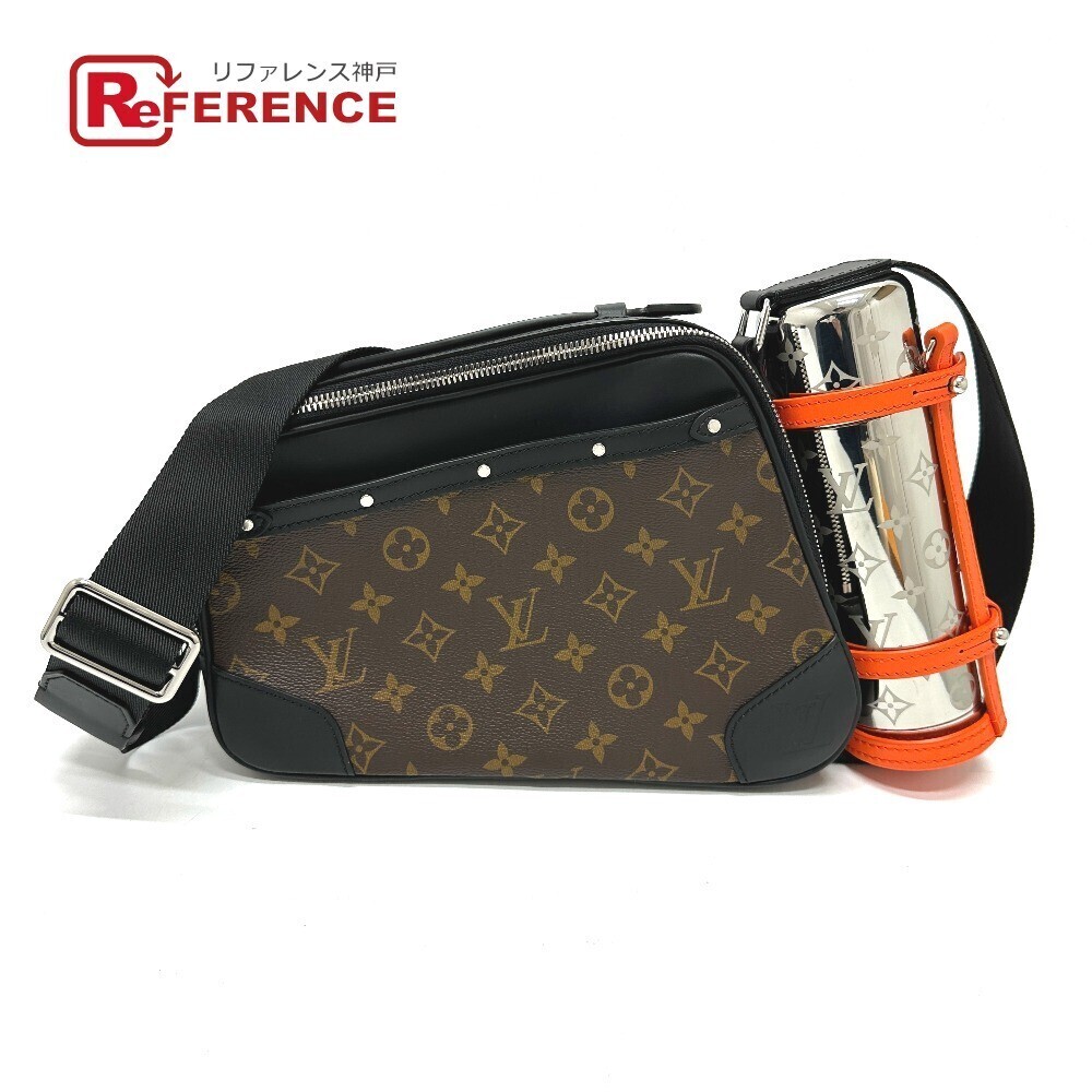 LOUIS VUITTON Monogram Macassar Brown Biker Messenger Bag Shoulder Canvas Brown